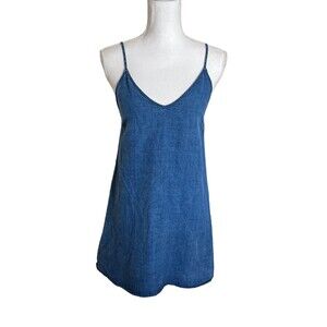 3/$30 Wilfred Free Women's Denim Vivienne Tank Dress in Medium Indigo Size M